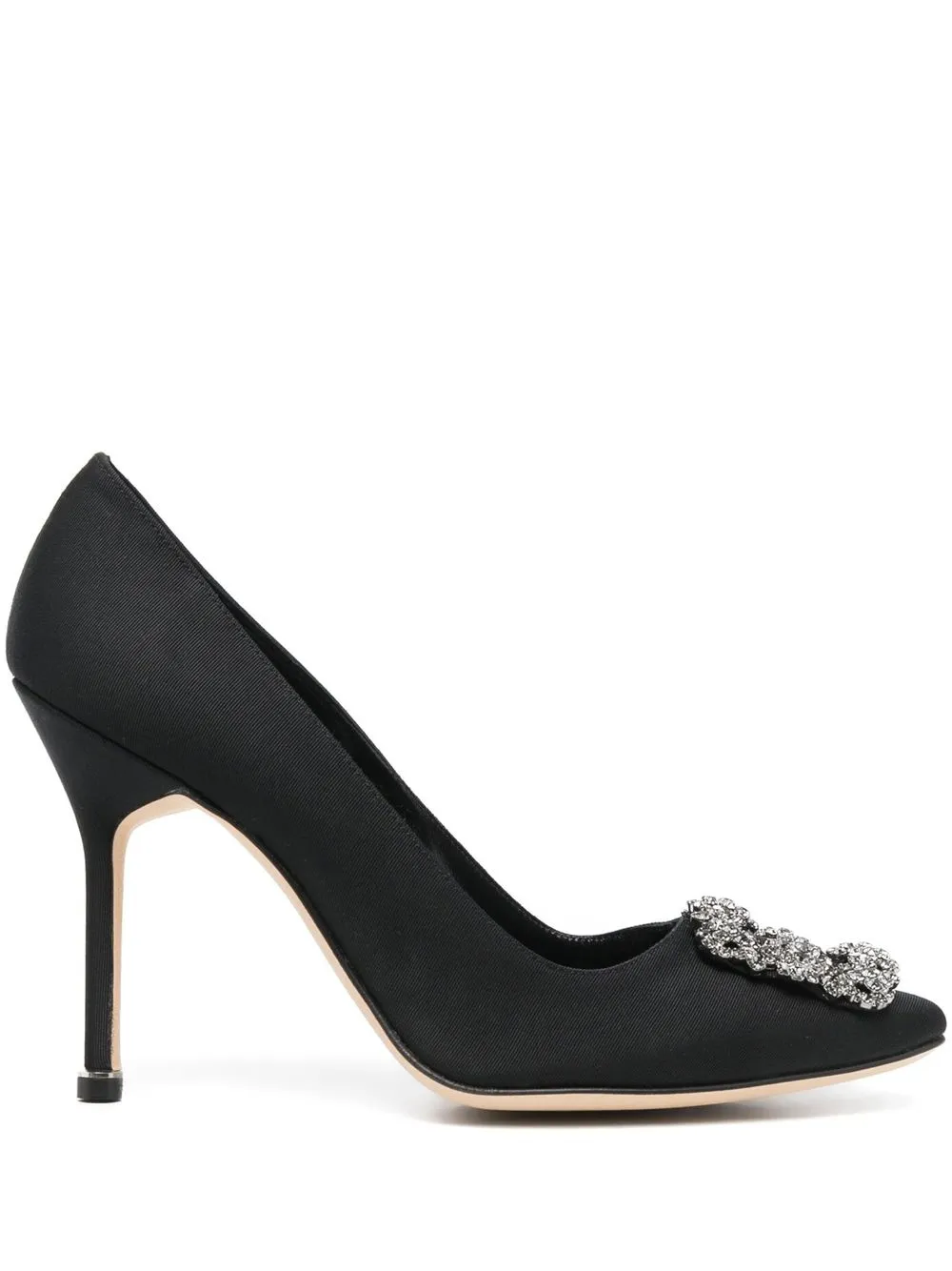 

Manolo Blahnik zapatillas Hangisi con hebilla de cristal - Negro