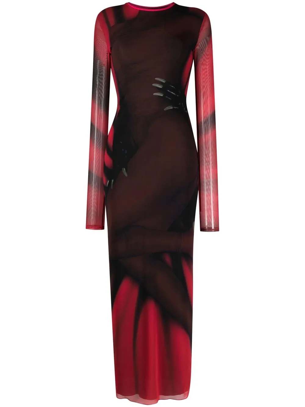 

LOEWE vestido semitraslúcido con estampado de cuerpo - Rojo