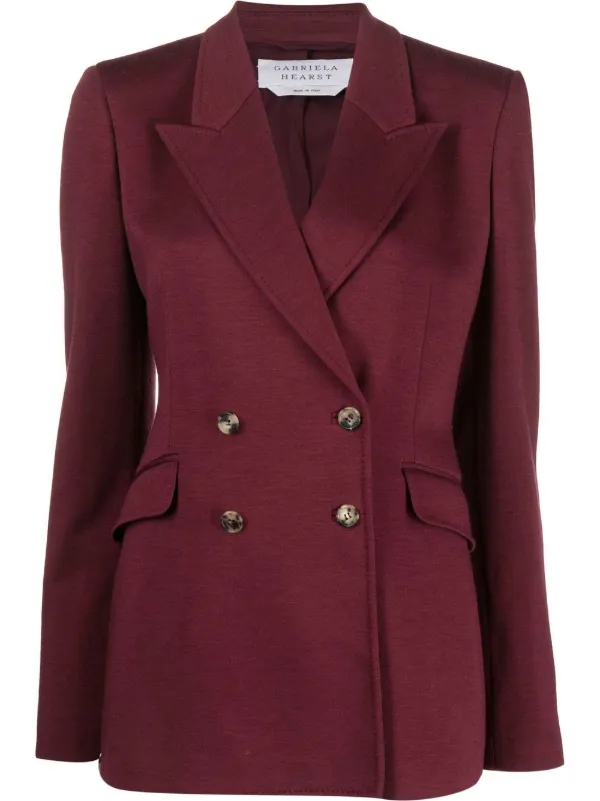 Gabriela Hearst Double-breasted Wool-blend Blazer in Red