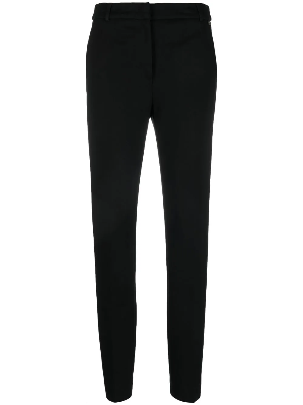 LIU JO pantalones rectos con placa del logo - Negro