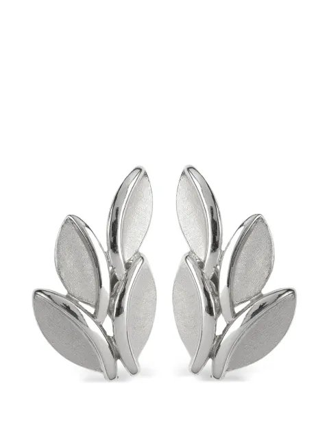 Susan Caplan Vintage 1960s Trifari leaf-motif clip-on earrings