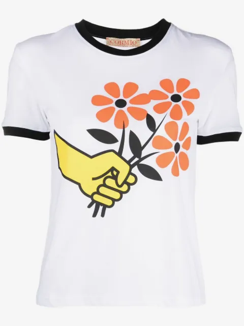CORMIO Mazzolino Fiori ringer T-shirt