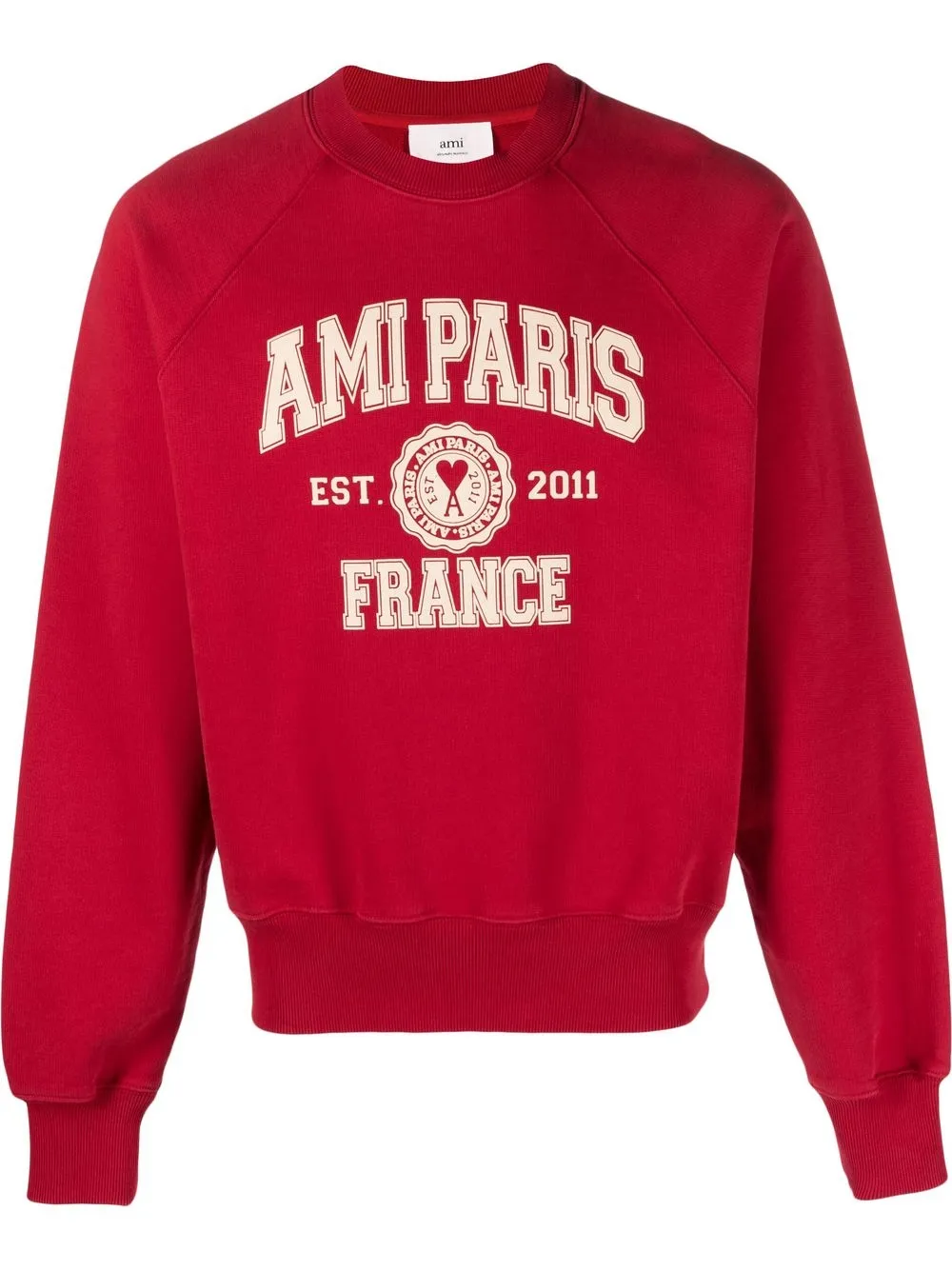 

AMI Paris varsity logo-print sweatshirt - Red