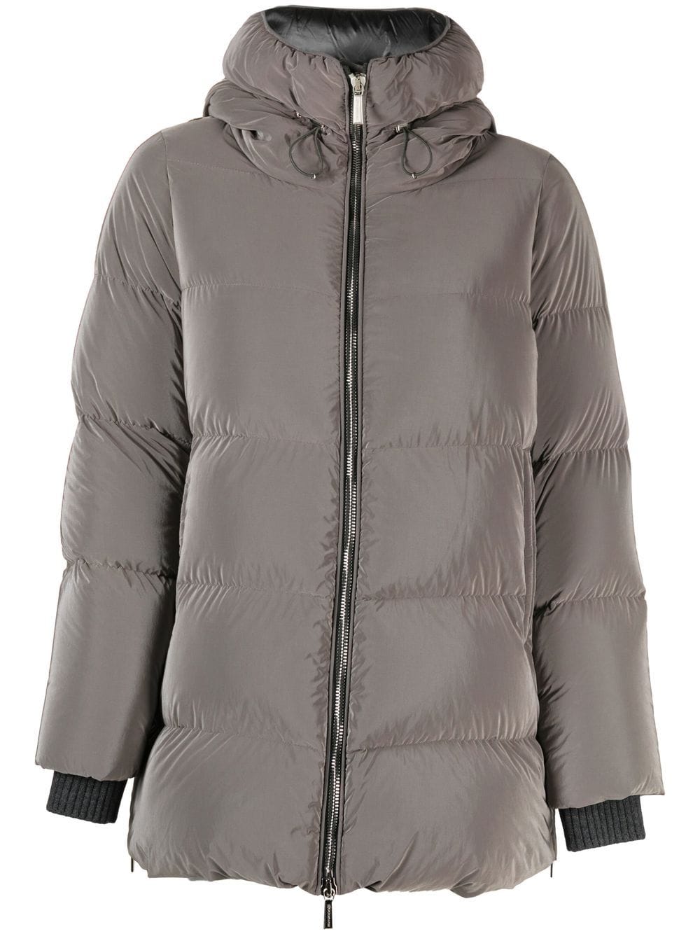 

Moorer padded zip up coat - Brown