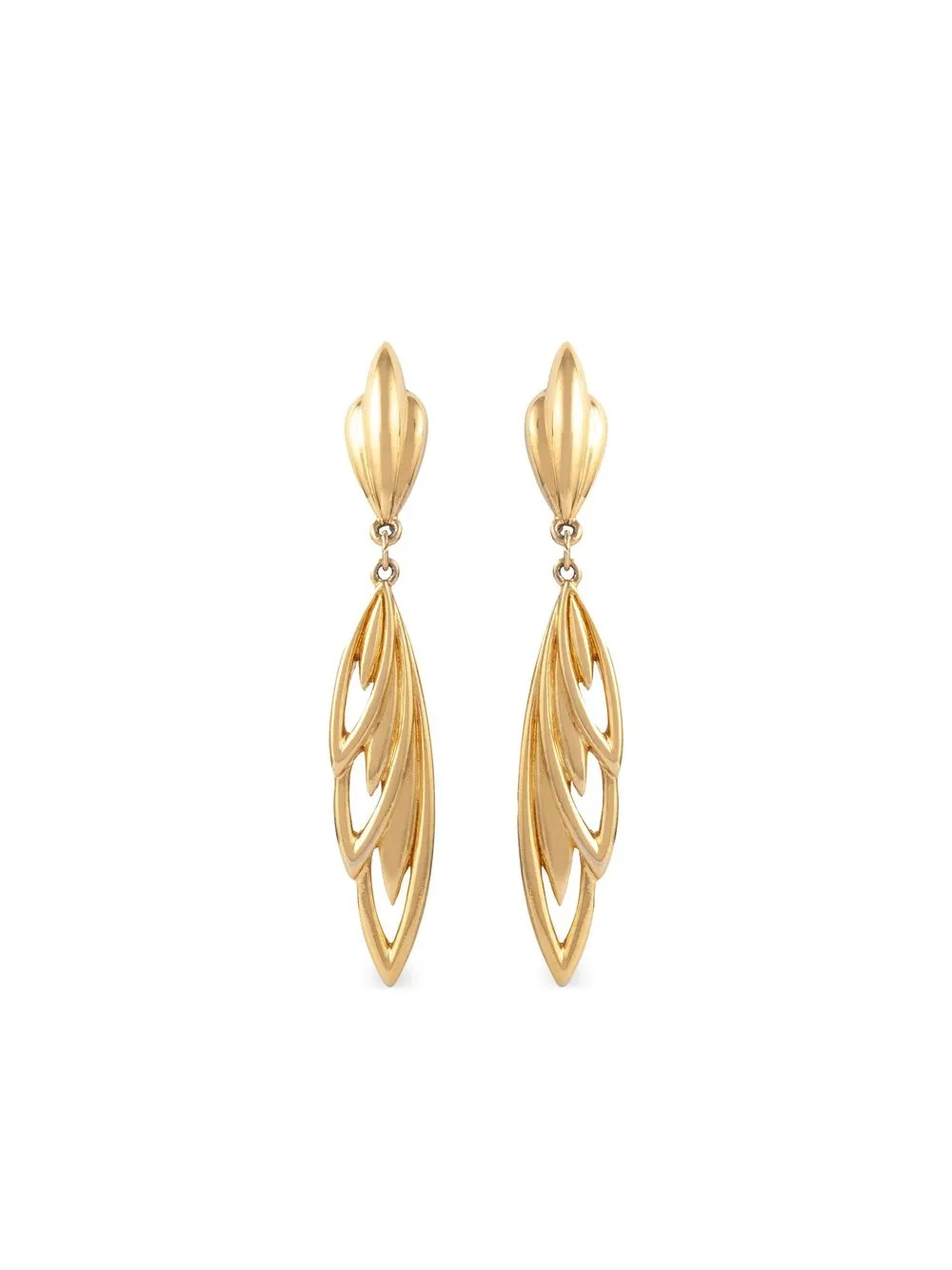 

Susan Caplan Vintage 1980s Trifari leaf-motif clip-on earrings - Gold