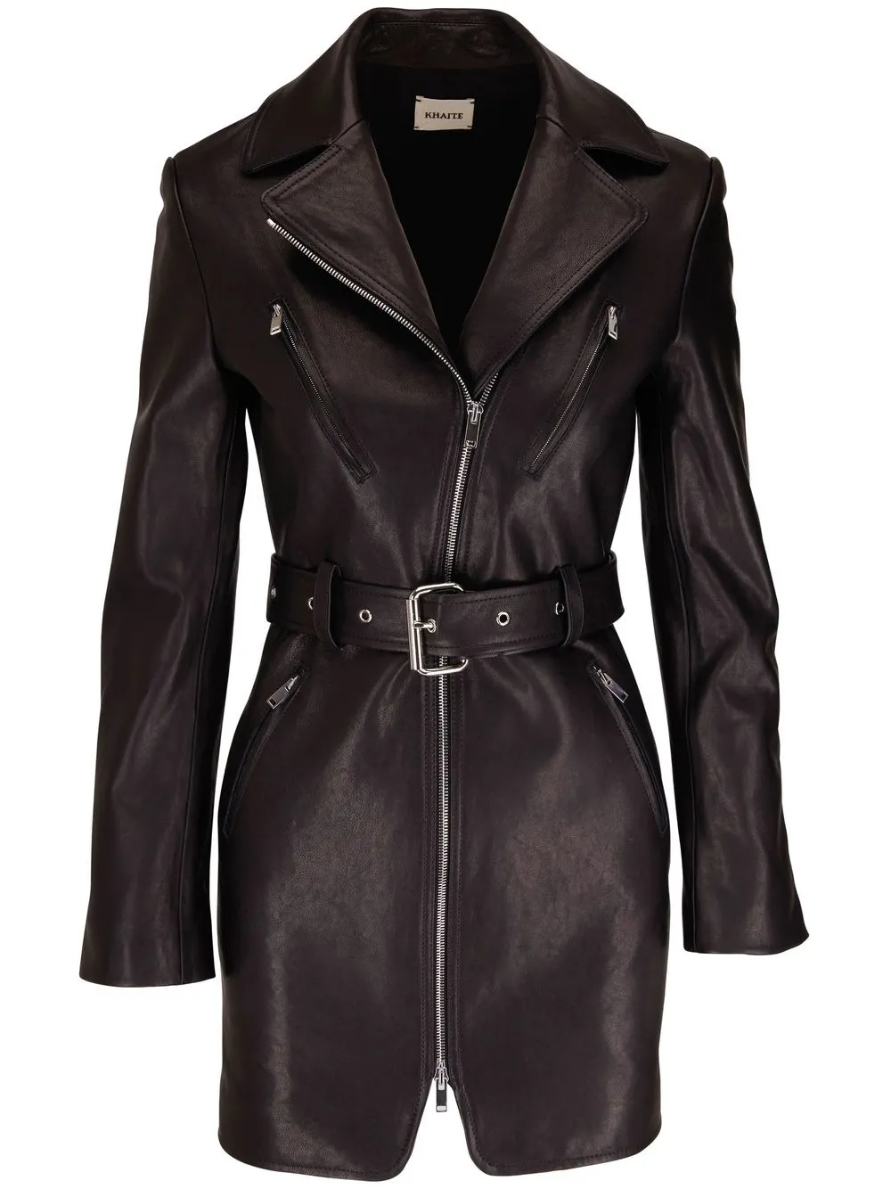 

KHAITE leather biker dress - Black