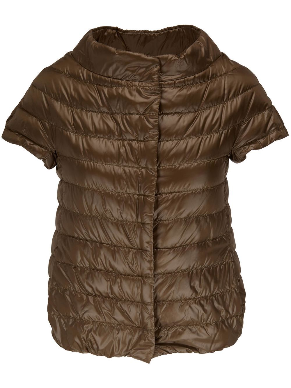 Herno Short-sleeve Quilted Down Jacket In Green