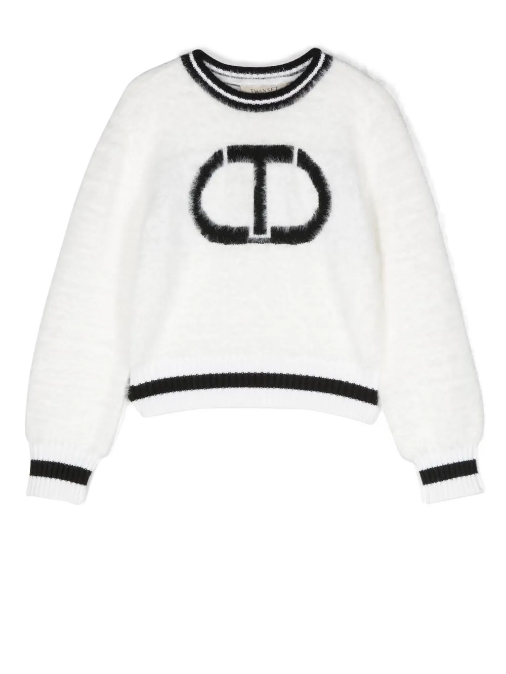 

TWINSET Kids suéter con logo estampado - Blanco