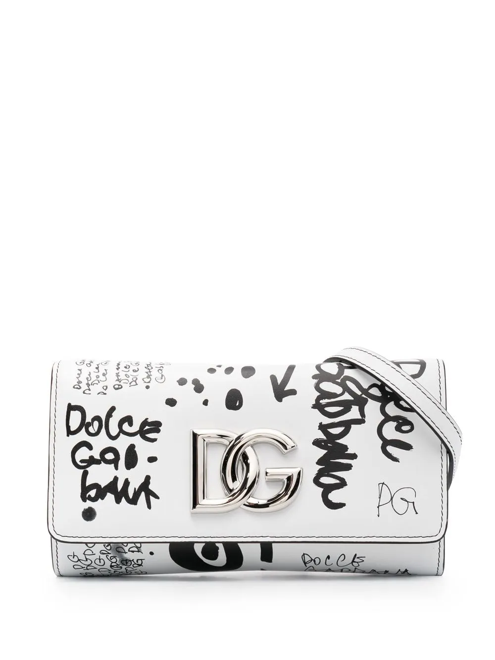 

Dolce & Gabbana bolsa crossbody 3.5 con logo estampado - Blanco