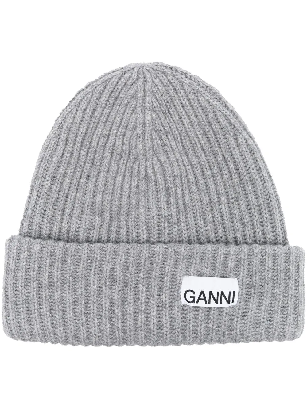 

GANNI gorro tejido de canalé - Gris