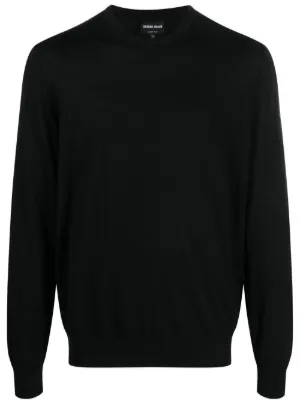 ジョルジオアルマーニ 黒タグ カシミヤ100 半袖ニット クルーネック 黒