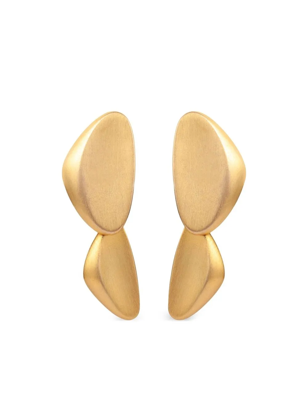 

Susan Caplan Vintage 1980s sculpted drop clip-on earrings - Gold