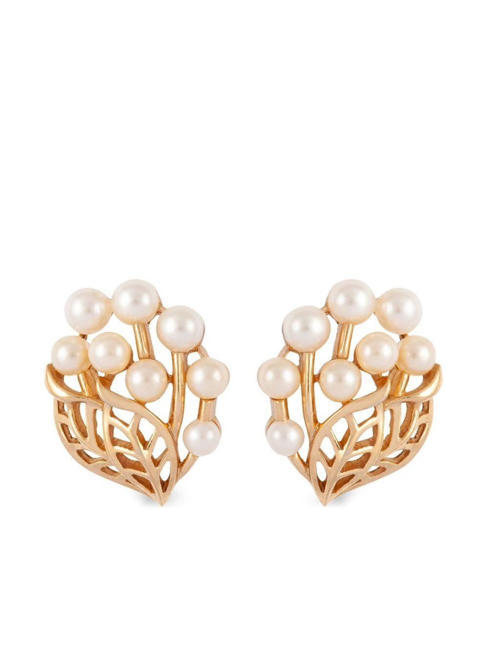 Susan Caplan Vintage 1950s Trifari pearl-embellished clip-on Earrings ...
