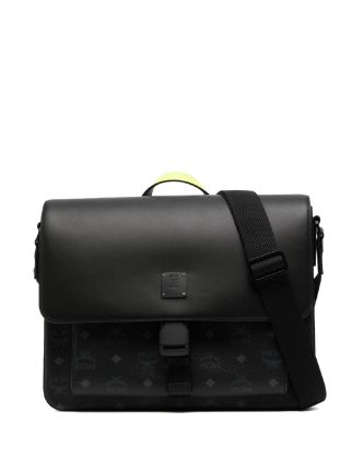 Medium Aren Messenger Bag in Visetos Black