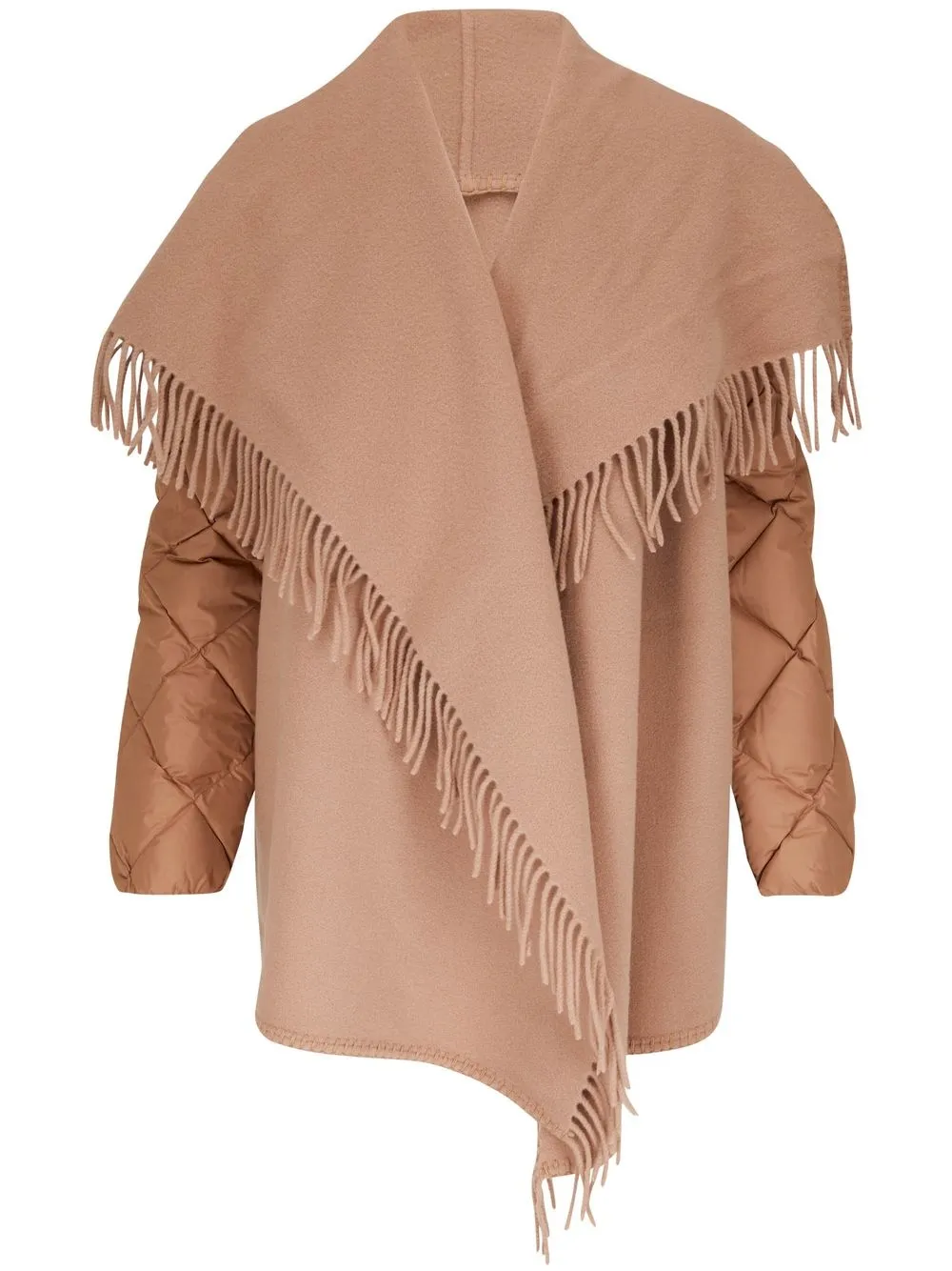

Moncler padded-sleeves shawl coat - Brown
