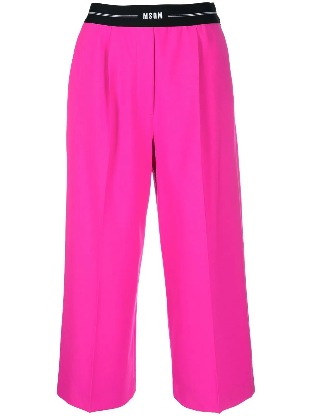 

MSGM pantalones capri con logo en la pretina - Rosado