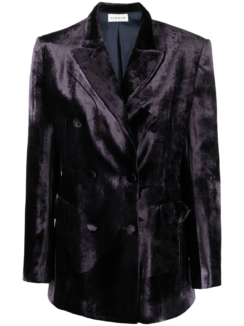 

P.A.R.O.S.H. blazer de terciopelo con doble botonadura - Morado