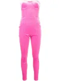 Alex Perry Beckham strapless velvet catsuit - Pink