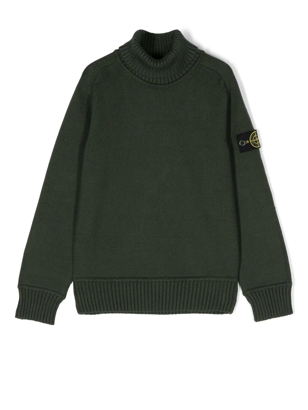 

Stone Island Junior logo-patch sleeve knit jumper - Green