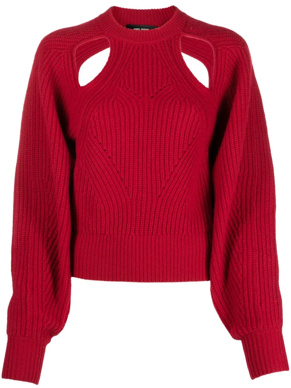 

Isabel Marant suéter de canalé con aberturas - Rojo