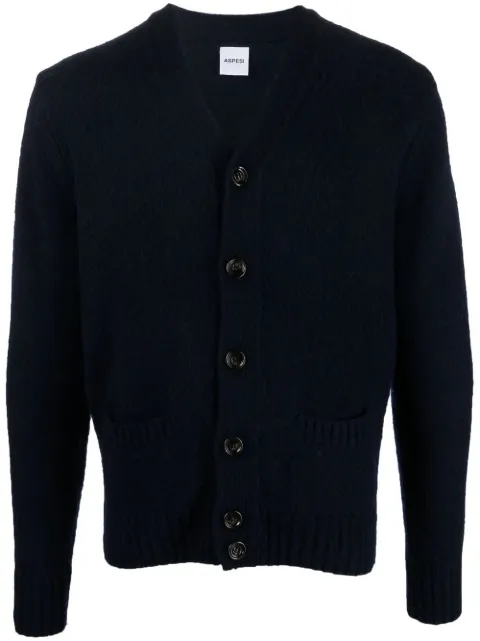 V-neck wool cardigan