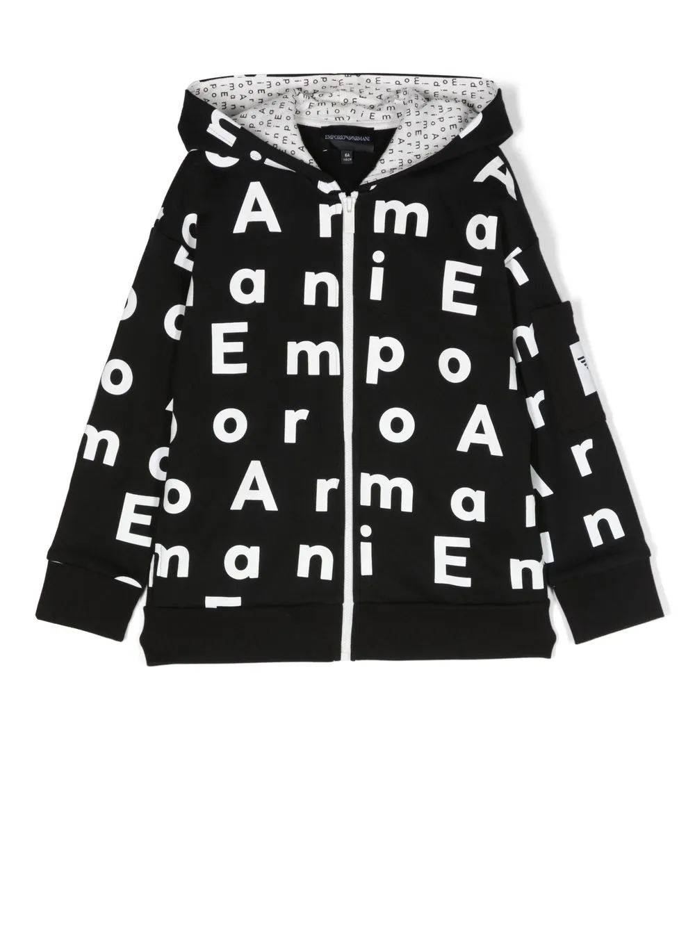 

Emporio Armani Kids hoodie con cierre y logo estampado - Negro
