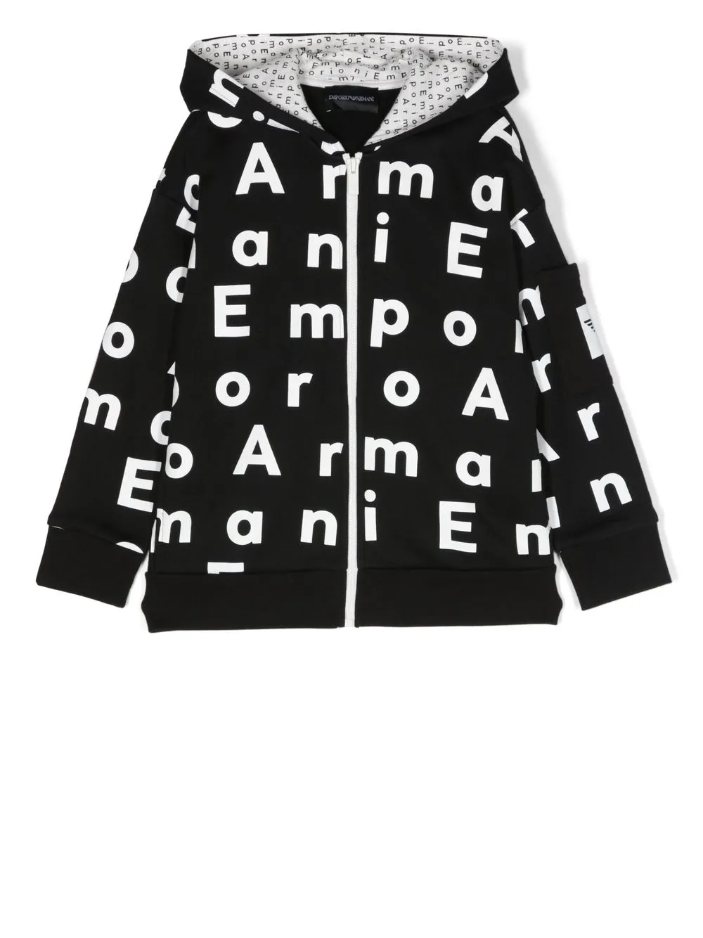 

Emporio Armani Kids logo-print zipped hoodie - Black