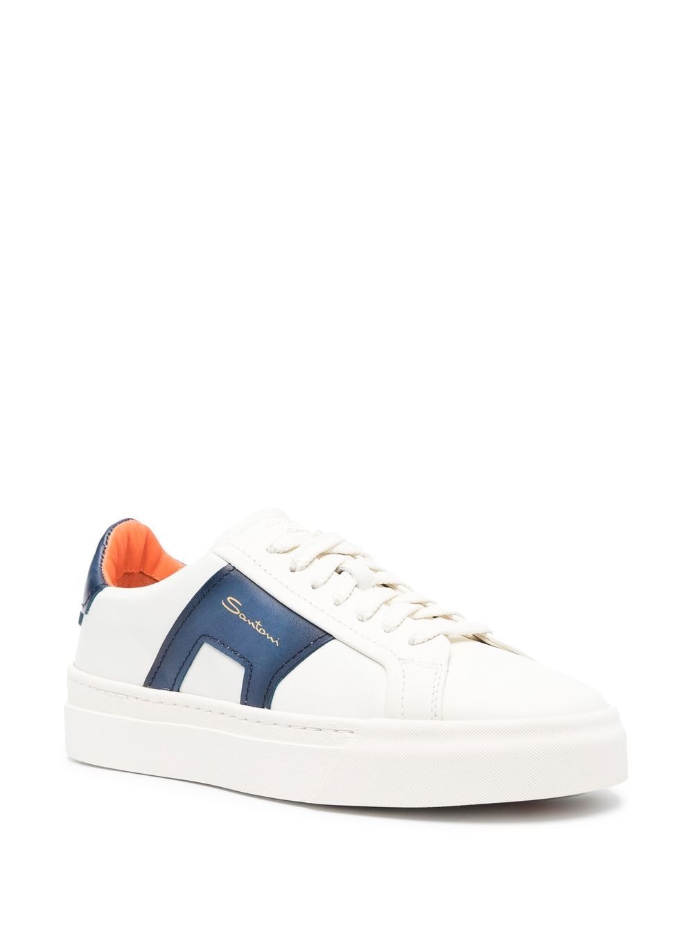 Shop Santoni Dbs1 Low-top Sneakers In White