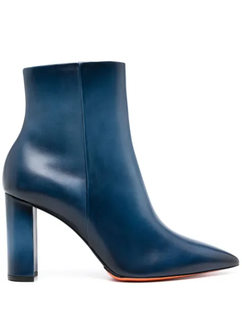 Santoni high-heel leather ankle boots
