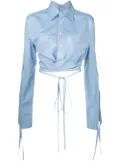Monse cropped wrap-front shirt - Blue