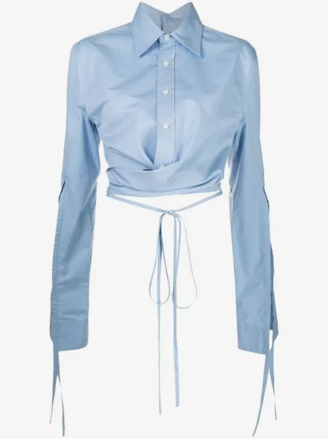 Monse cropped wrap-front shirt