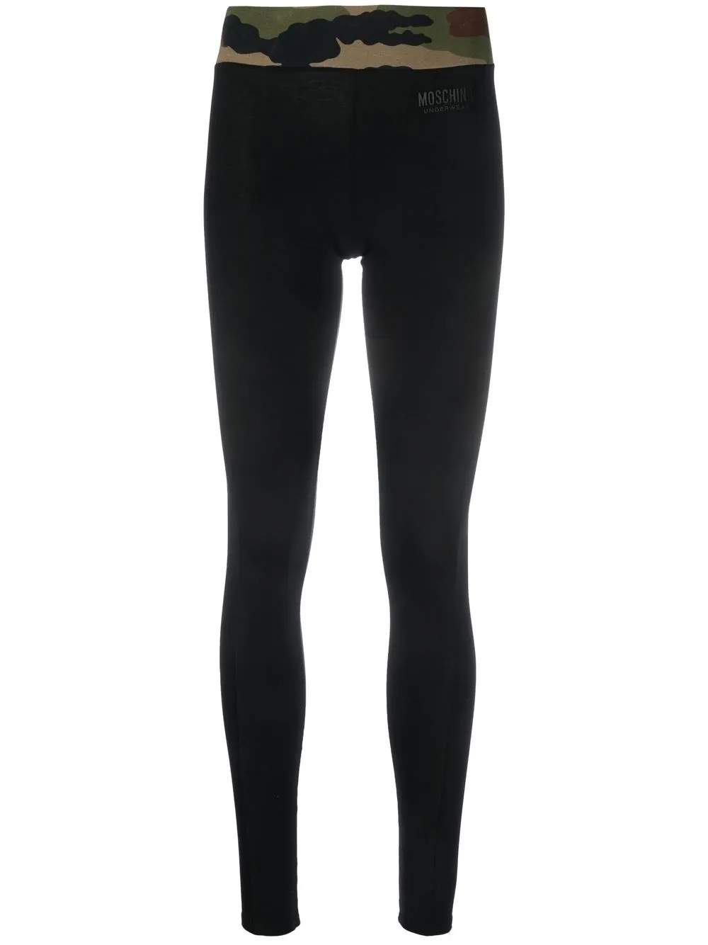 

Moschino camouflage-trim logo leggings - Black