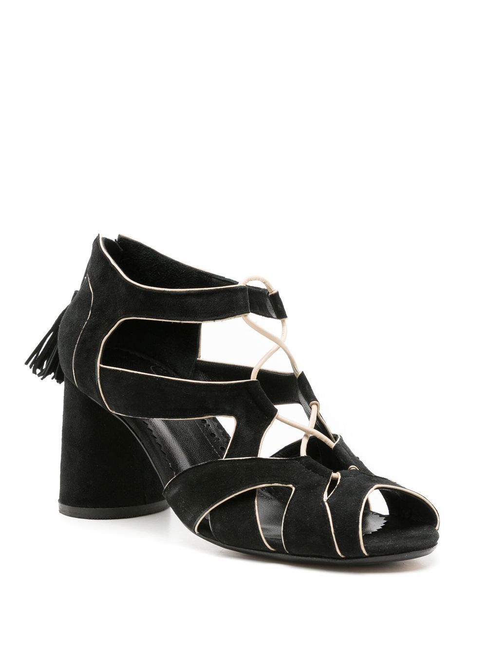 Shop Sarah Chofakian Taylor 65mm Cone-heeled Sandals In Black