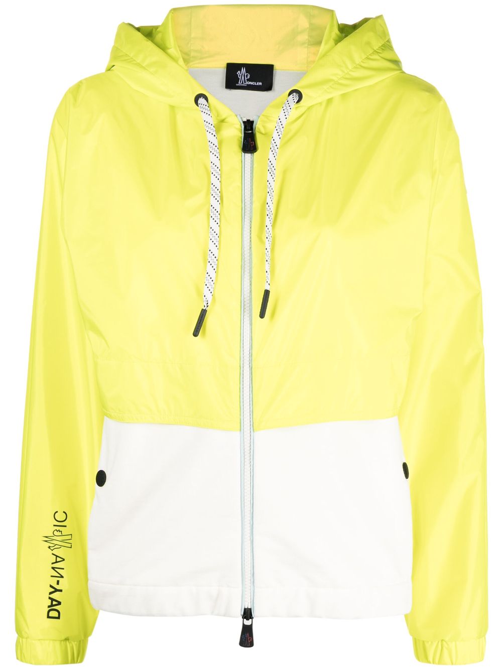 Shop Moncler Day-namic Colour-block Hooded Jacket In Yellow