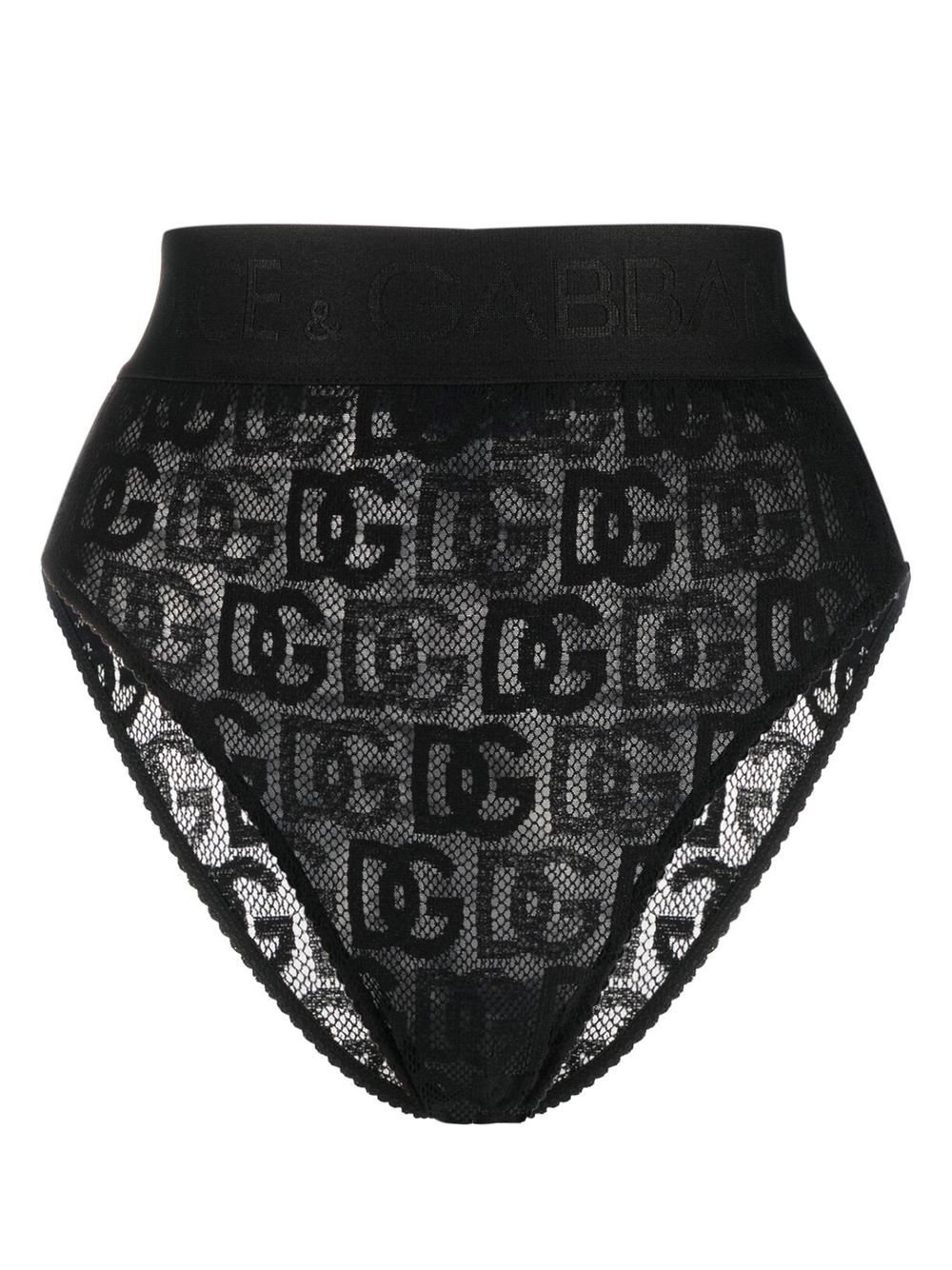 

Dolce & Gabbana logo-waistband monogram thongs - Black