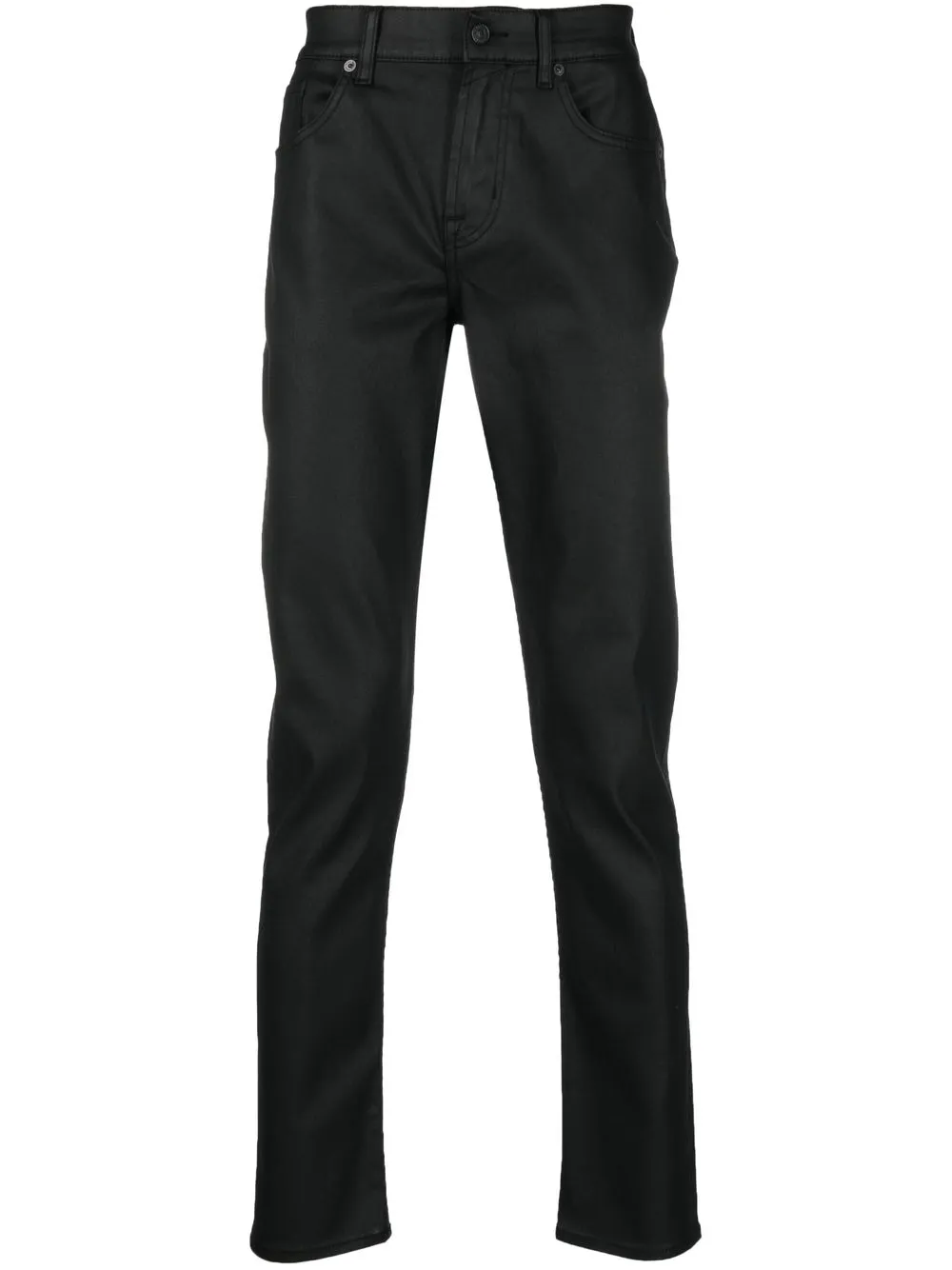 

7 For All Mankind jeans rectos con tiro alto - Negro