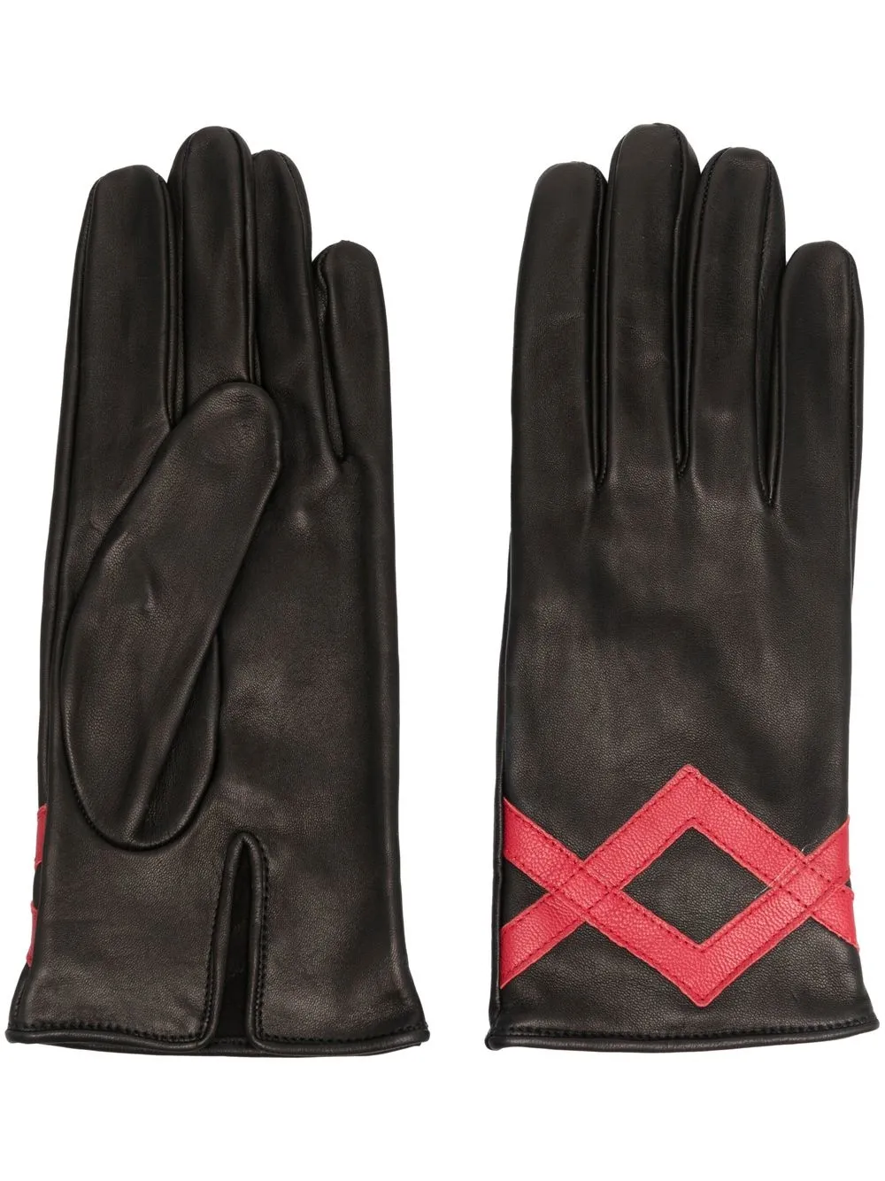 Ernest W. Baker diamond-pattern Leather Gloves - Farfetch