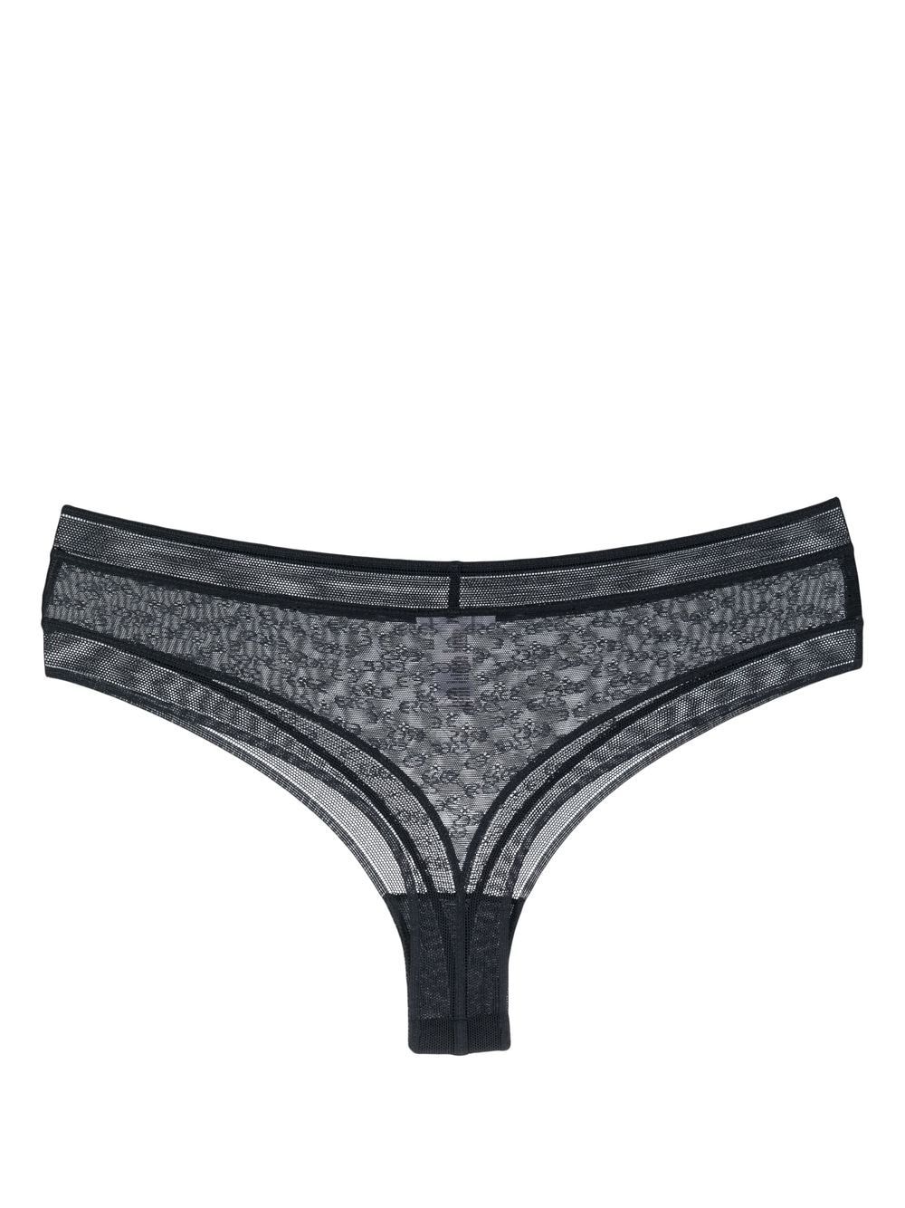 Shop Eres Allure Lace Tanga Briefs In Blue