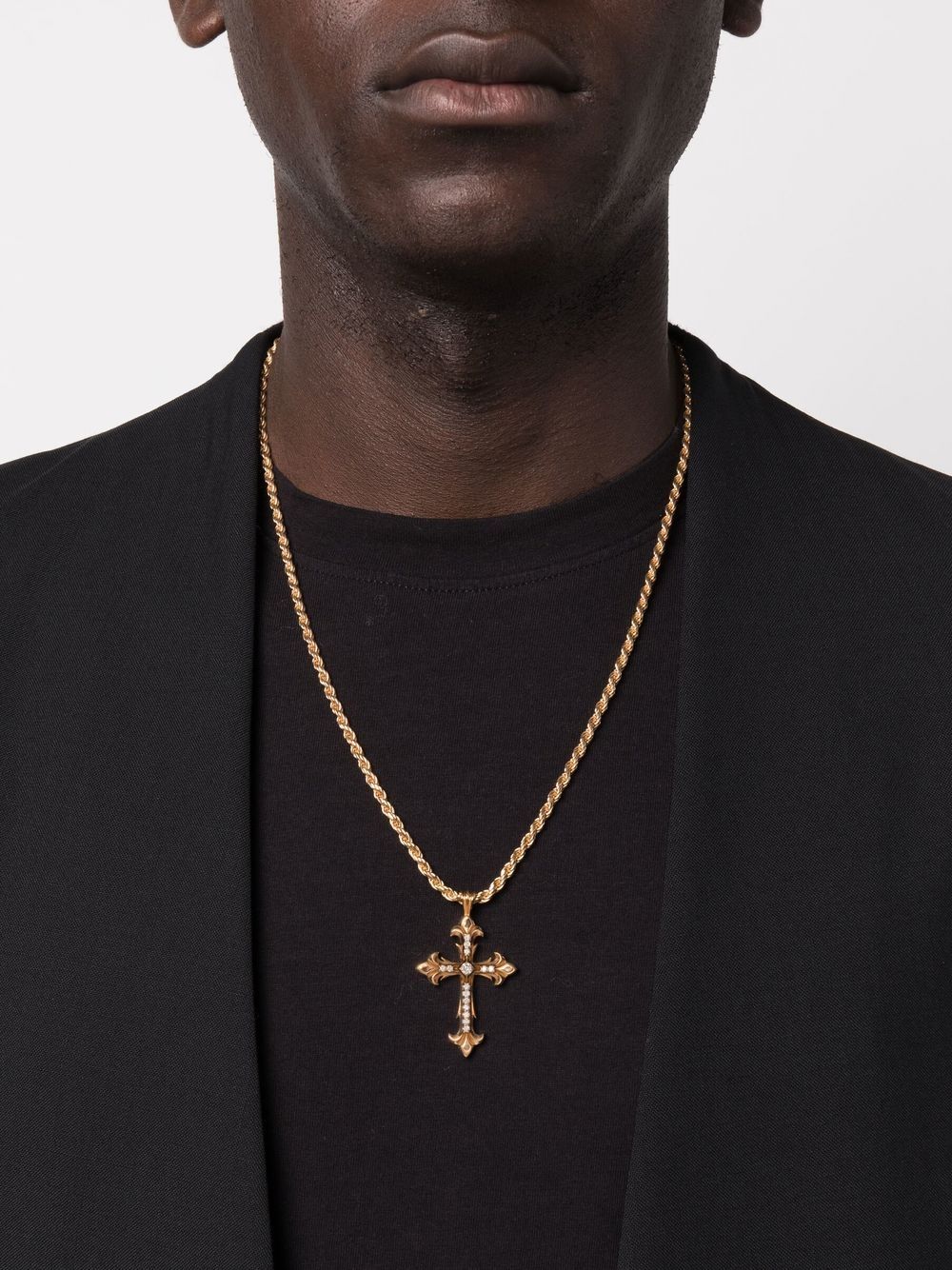 Shop Emanuele Bicocchi Fleury Cross-pendant Necklace In Gold