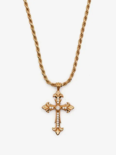 Emanuele Bicocchi Colar Fleury com pingente de crucifixo