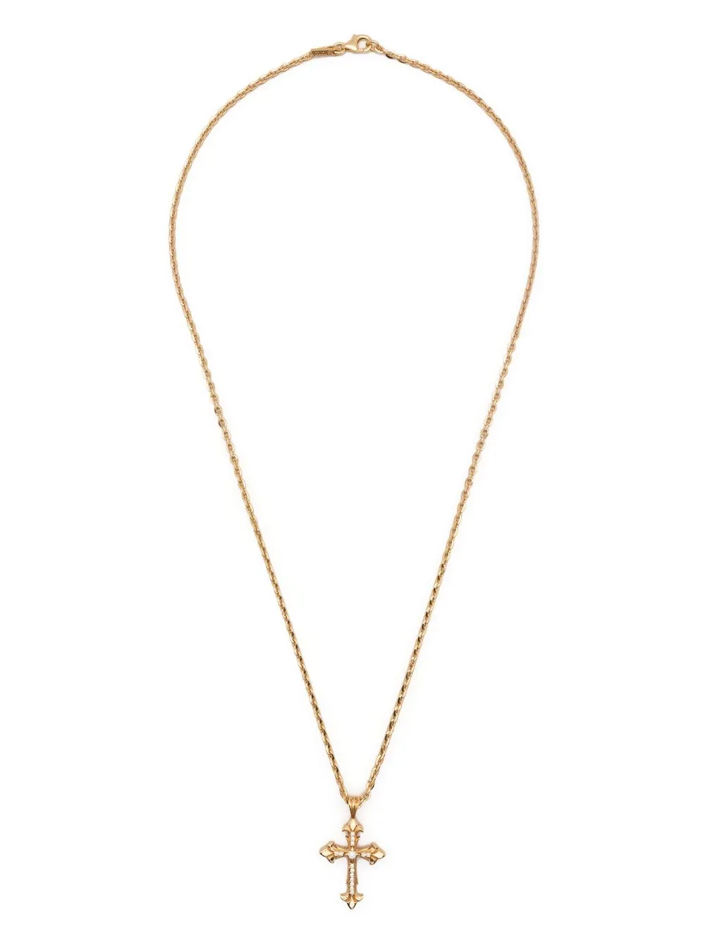 Shop Emanuele Bicocchi Fleury Cross-pendant Necklace In Gold