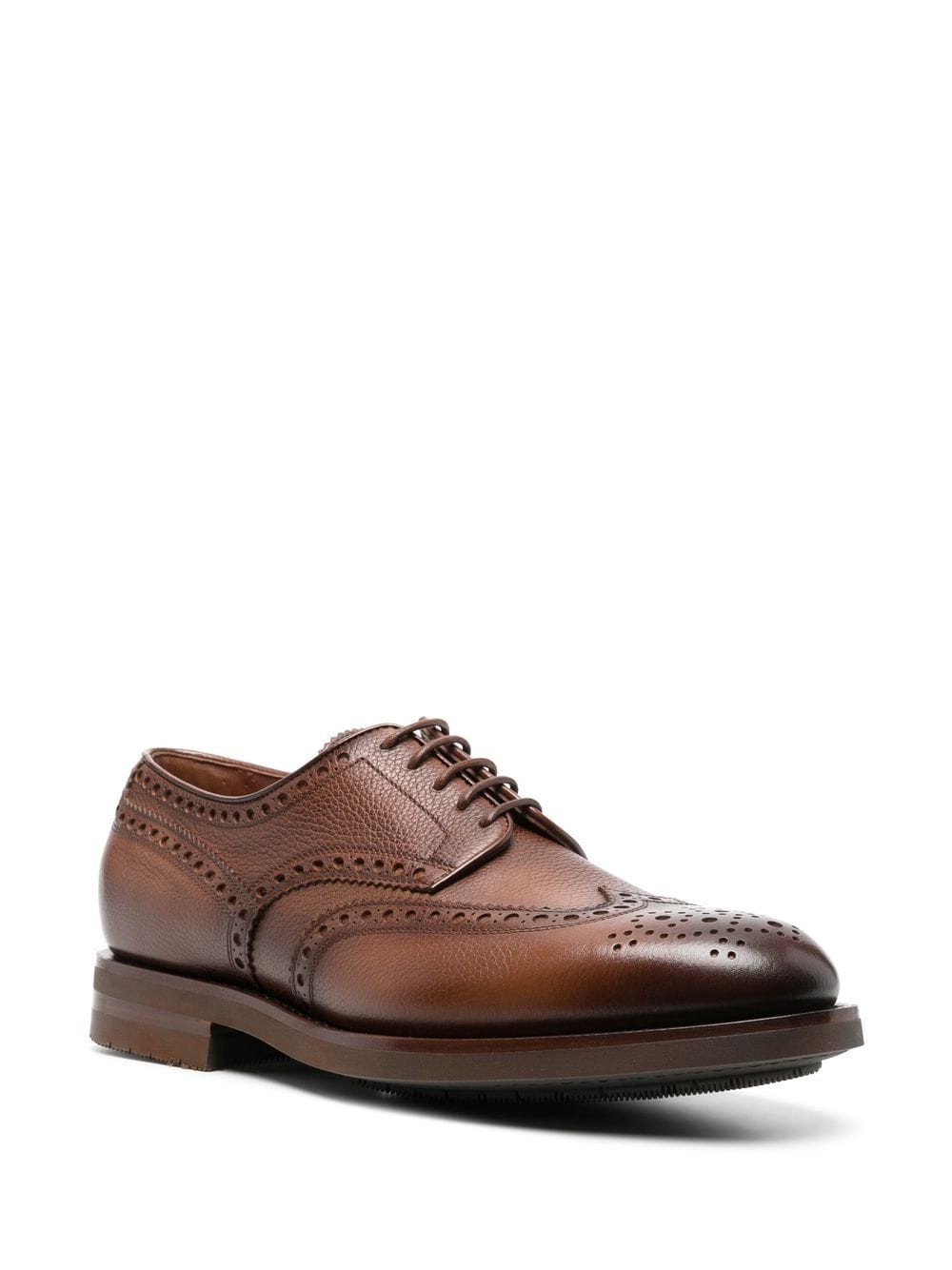 Image 2 of Santoni leather Derby brogue shoes