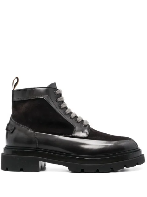 panelled lace-up ankle boots