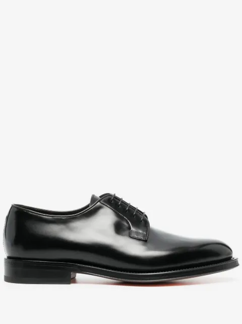 Santoni polished-leather Derby shoes