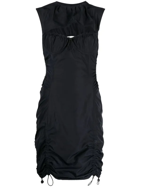 navy blue dress for baby girl Monse Cut-Out Drawstring-Detail Mini Dress