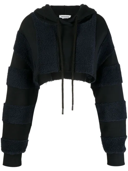 Hoodie crop à design à empiècements - Monse - Modalova