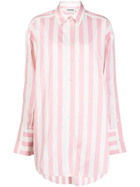 Monse striped long-sleeved shirtdress