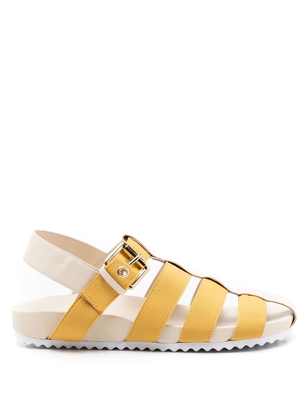 Sarah Chofakian Simpson Side-buckle Detail Sandals In Yellow