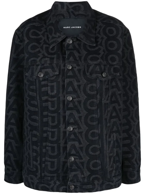 Marc Jacobs monogram-print Denim Jacket - Black