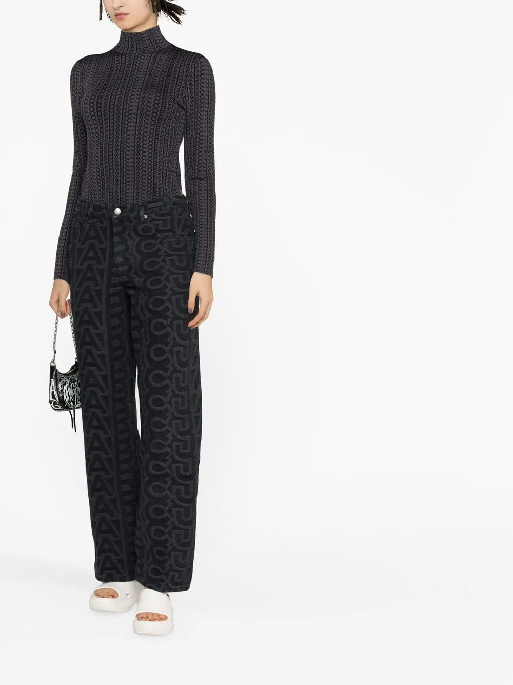 Image 2 of Marc Jacobs The Monogram compact-knit mock-neck jumper